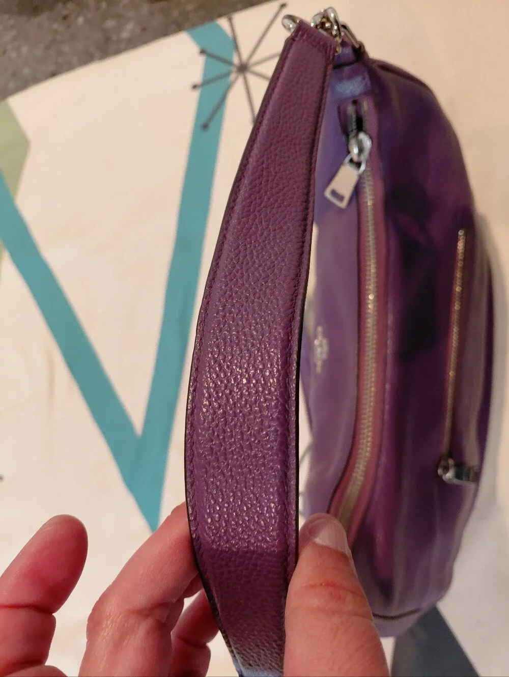 COACH  Slouch hobo In Purple Pebble Leather